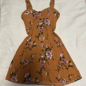 American Eagle mustard floral dress